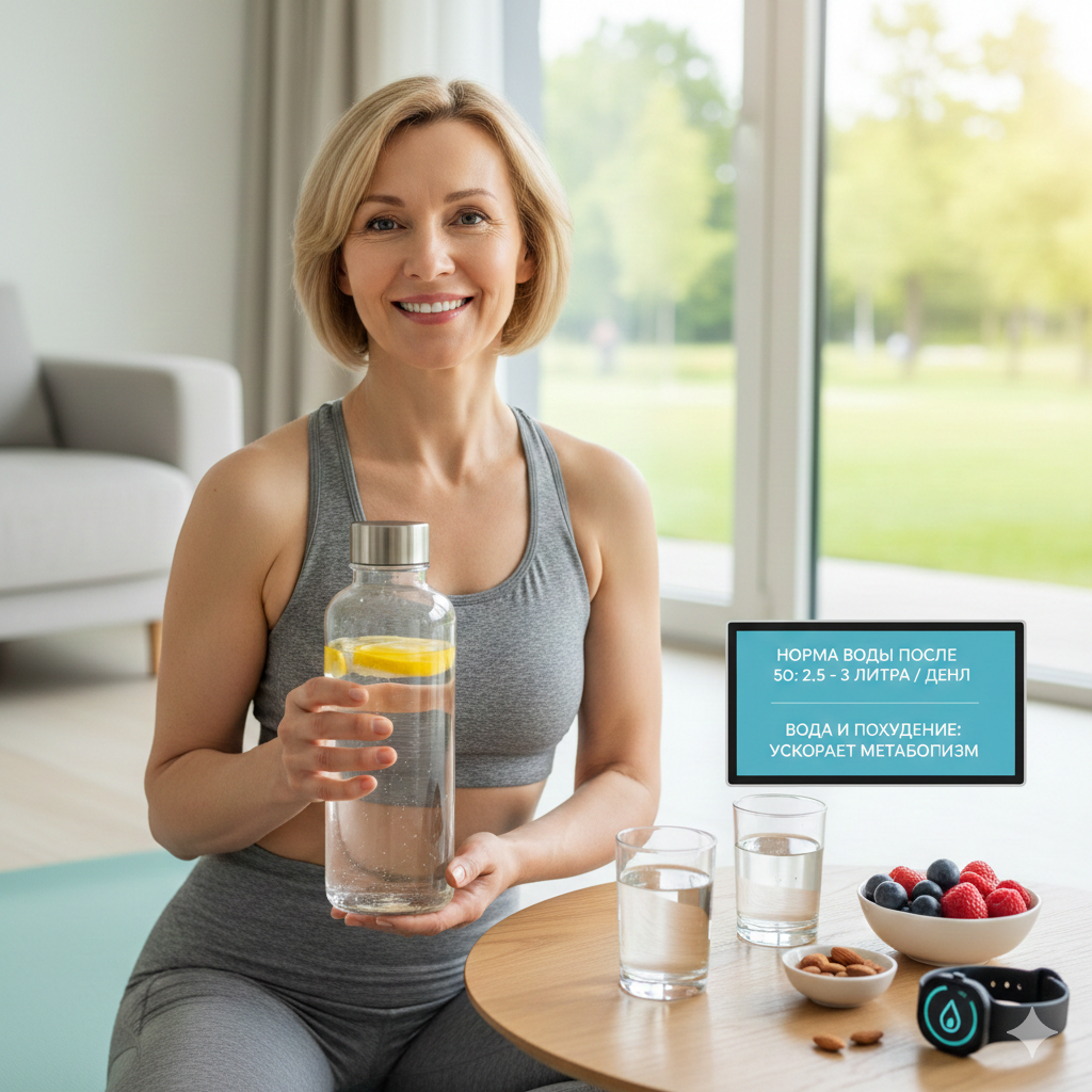 Сколько воды нужно пить после 50 лет