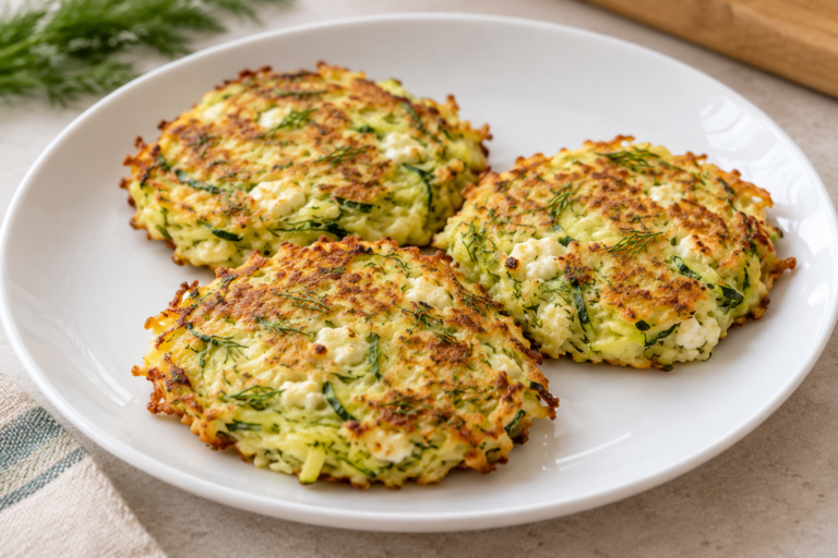 Кабачковые оладьи с фетой и миндальной мукой